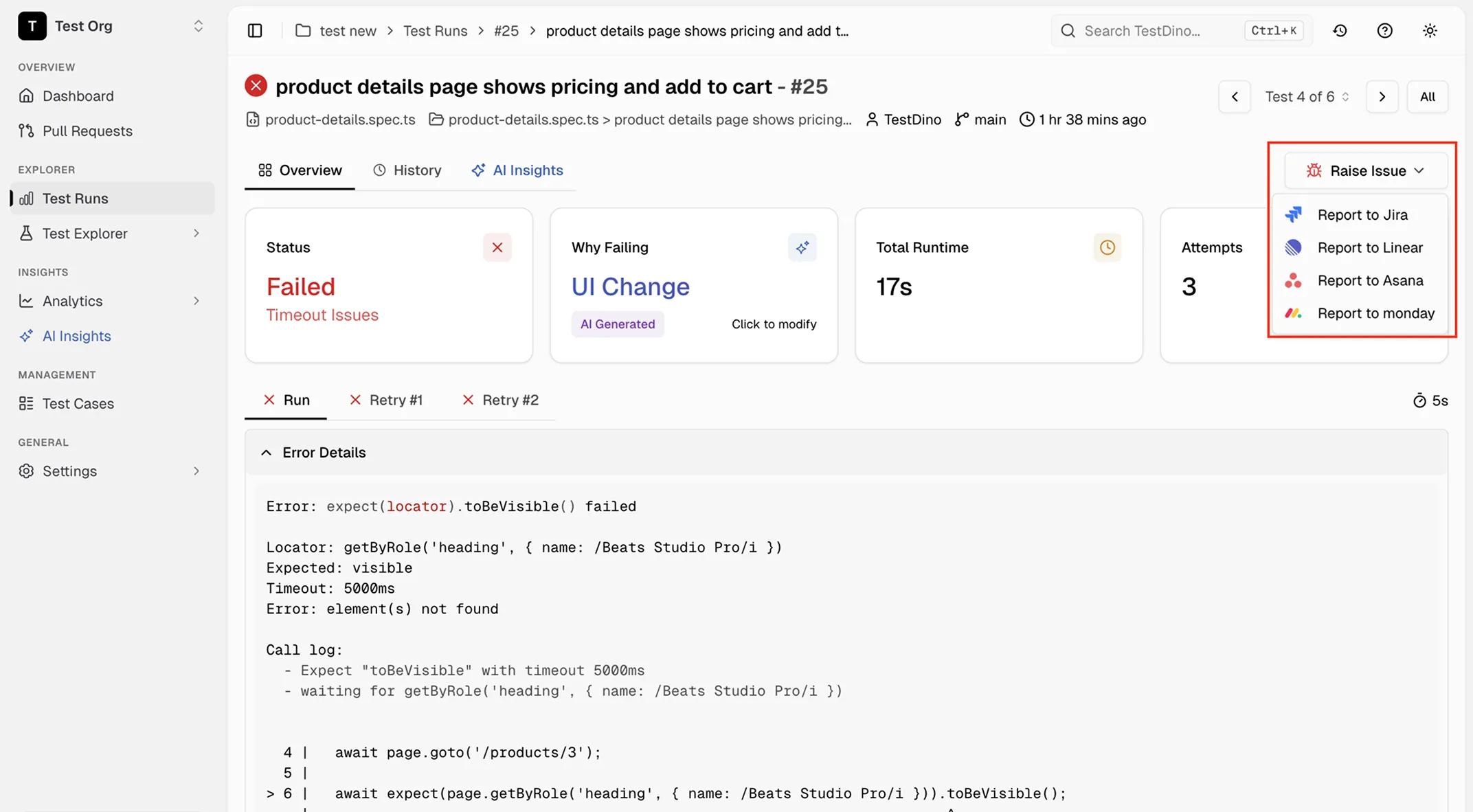Bug reports filed in seconds, not minutes